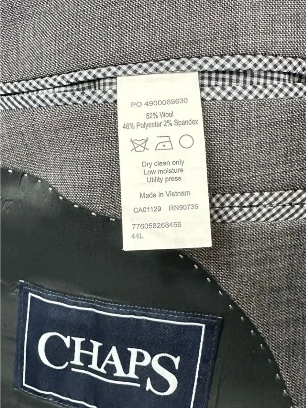 Chaps Two-Piece Suit Blazer 44L Pants 42x30